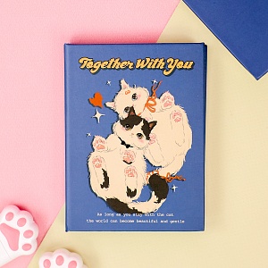 Блокнот "Cat" Together with you, синий, A7