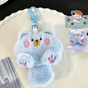 Брелок мягкий "Round animals" мишка, голубой