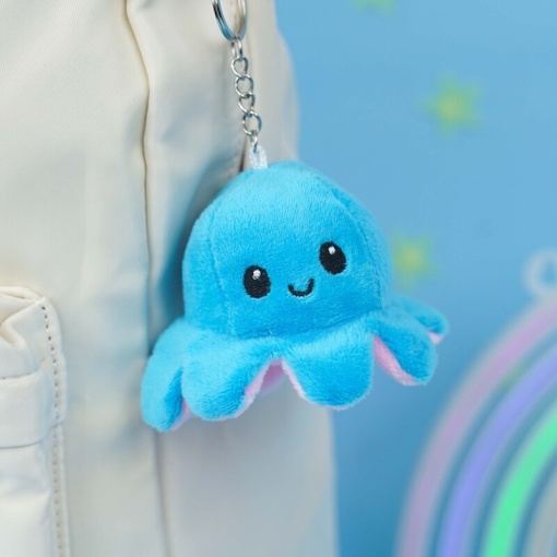 Мягкий брелок-перевертыш "Осьминожек" нежно-розовый голубой, 10 см