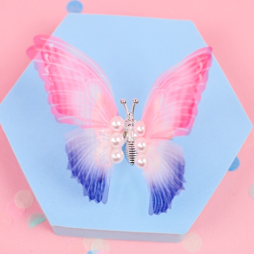 Заколка-зажим "Бабочка" розово-фиолетовый