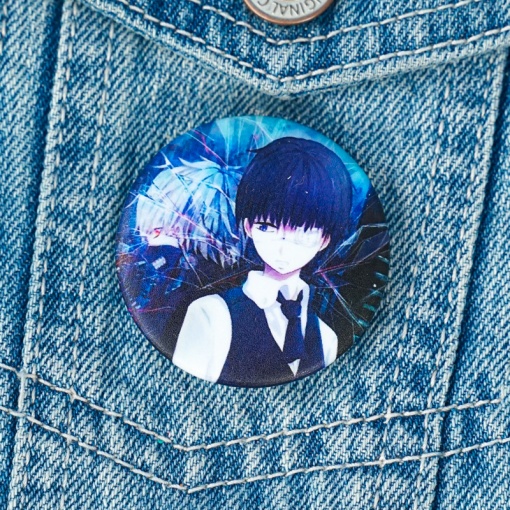 Значок круглый "Токийский гуль" № 8, 44 мм