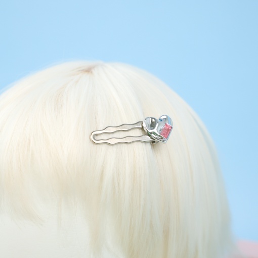 Заколка для волос "Wavy heart", серебристый