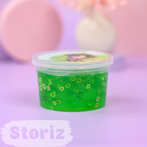 Слайм "Сяо" полупрозрачный (зелёный), с наполнителем + авокадо, 200 гр. STORIZ