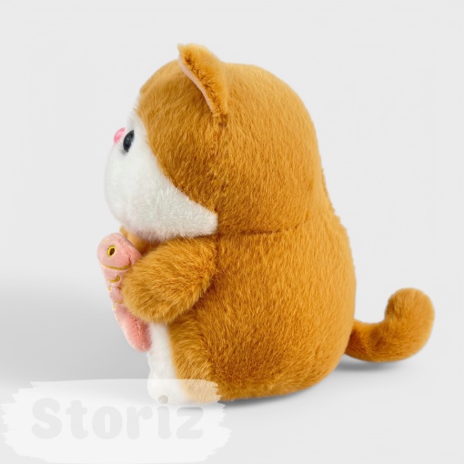 Мягкая игрушка "Рыжий Кот" с рыбкой, 25см