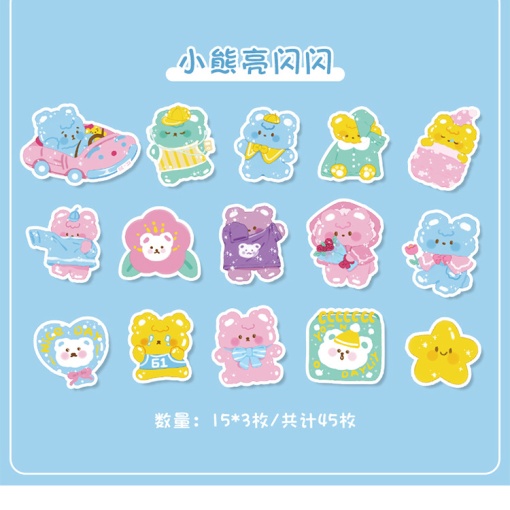 Набор наклеек "Cute Bear", 45 шт.