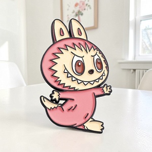 Значок-брошь "Labubu" в прыжке, розовый SXZ276