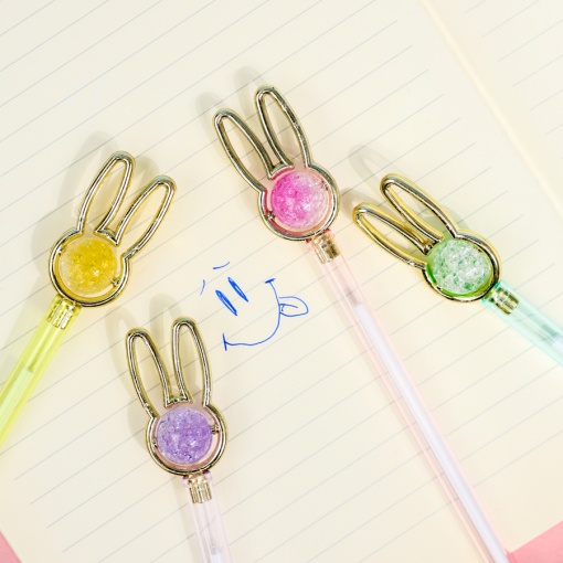 Ручка "Bunny ears" с блестками, в ассортименте 1шт (синий)