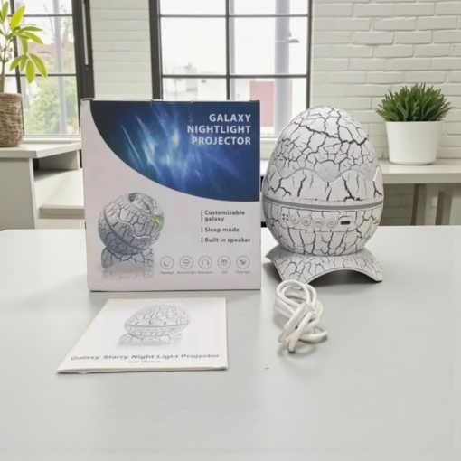 Проектор-колонка "Dragon Egg", белый 16см оптом