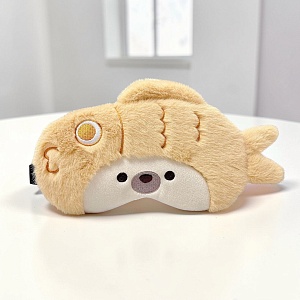 Маска для сна "Шапка-рыбка" рыже-бежевый