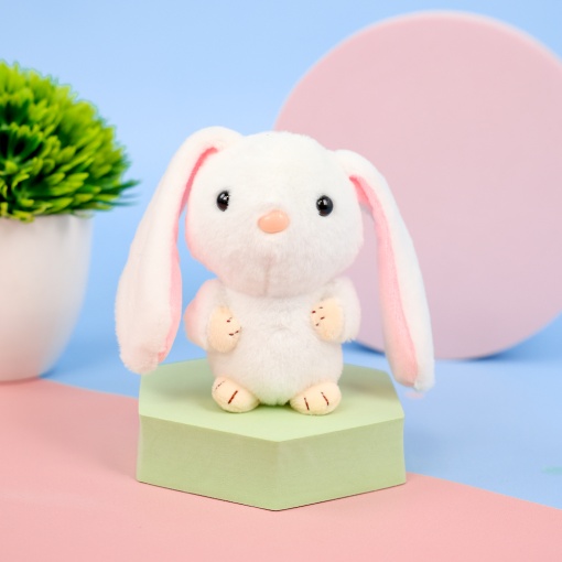 Мягкий брелок "Кролик" белый, 12 см