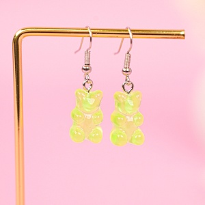 Серьги "Мишки" зеленые