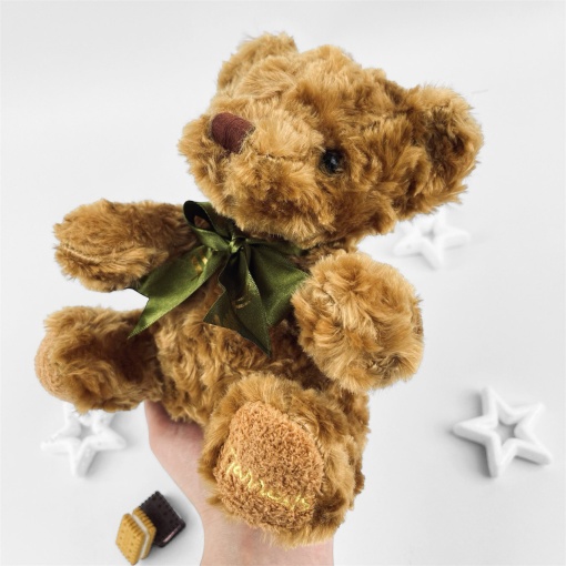 Мягкая игрушка "Мишка с бантиком" 20см, светло-коричневый