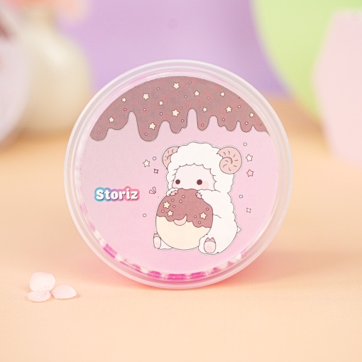 Слайм "Cute Lumb" малиновые блёстки + шарики, 150 гр. STORIZ
