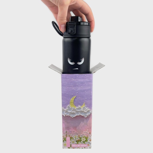 Термос-кружка "Gucgres" злой взгляд, черный, 550мл оптом