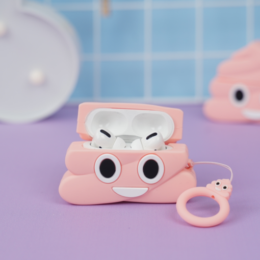 Чехол для AirPods Pro 3 "Какашка" розовый