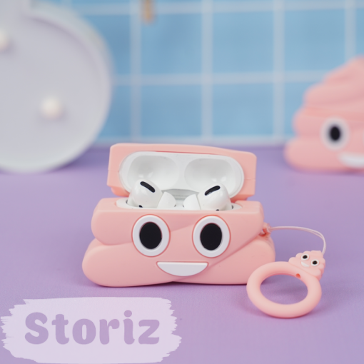 Чехол для AirPods Pro 3 "Какашка" розовый
