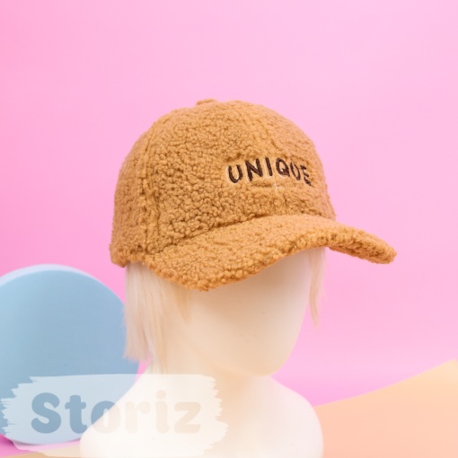 Бейсболка плюшевая "Unique" коричневый (54-60см)