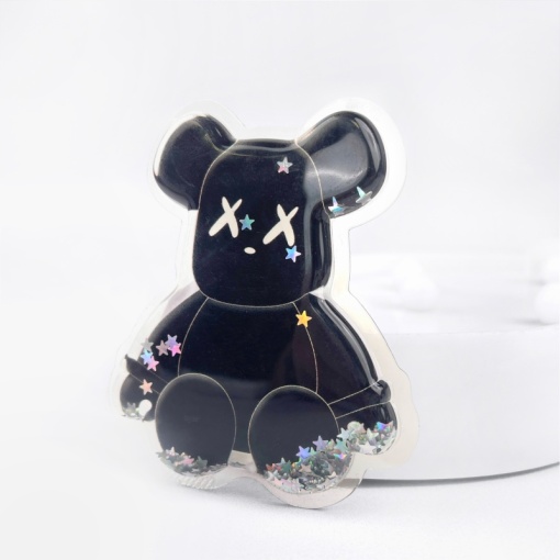 PopSocket "Мишка" с блестками, черный №2