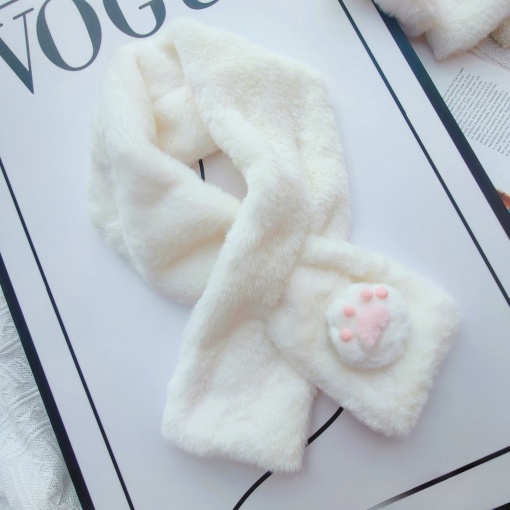 Шарф "Лапка" белый