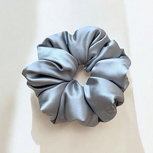 Резинка для волос "Satin" серо-голубой