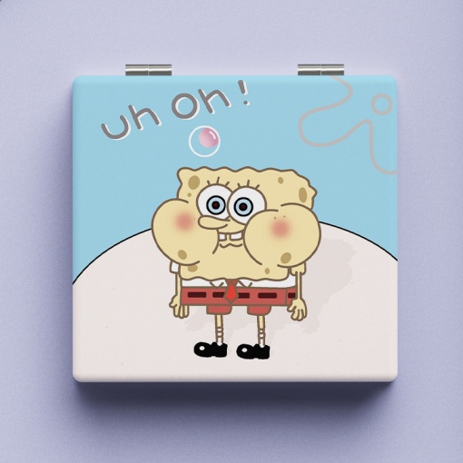 Зеркальце карманное "Губка" 7х7 см