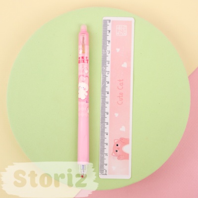 Набор ручек "Strawberry Rabbit" №33055, 12 шт, со стирающими чернилами и стирашка (синий)