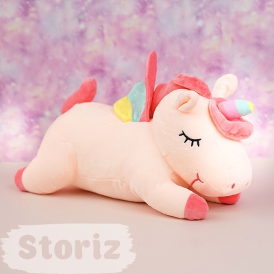 Мягкая игрушка "Спящий Единорожек" розовый, 120см