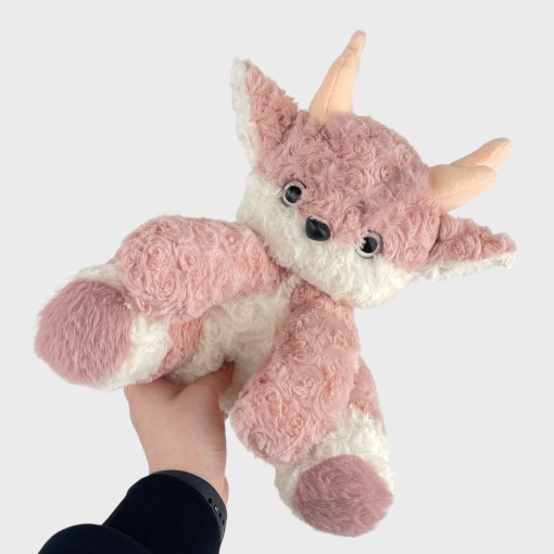 Мягкая игрушка "Олененок-дракоша" розовый, 35см