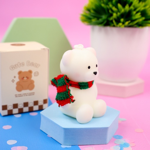 Свеча-арома "Bear" белый оптом