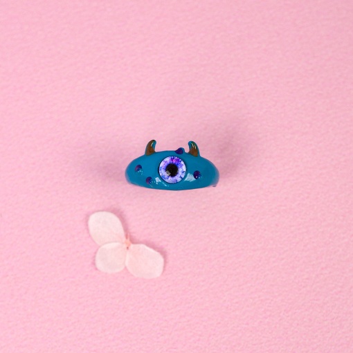 Кольцо "Монстрик", синий