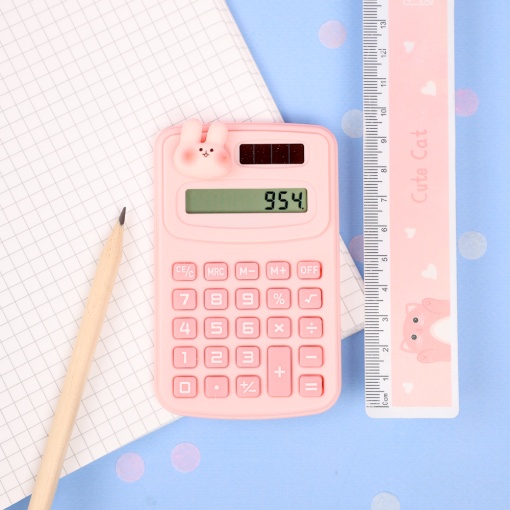 Калькулятор "Cute animals" розовый кролик