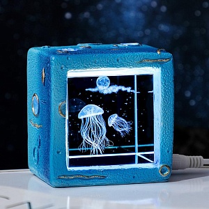 Ночник "Cube" 3D медуза, 6х6х3.5см оптом