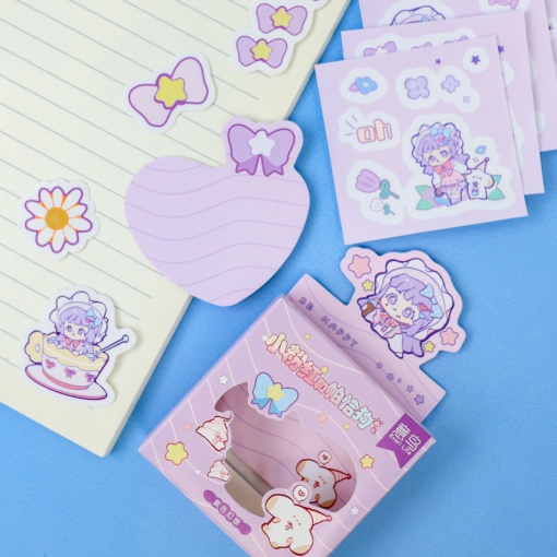 Набор наклеек и стикеров "Be Happy" сиреневый