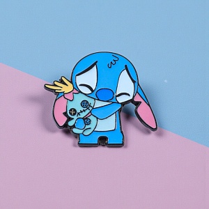 Значок-брошь "Глазастик" с игрушкой, грустный XZ2099