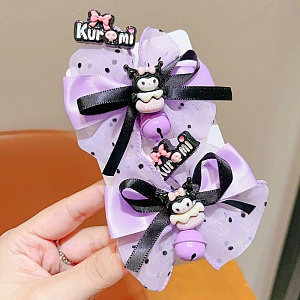 Набор заколок для волос "Бантики Куро" с бубенчиками, 2шт