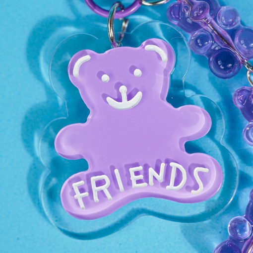 Брелок "Мармеладный Мишка" сиреневый