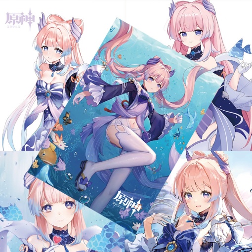 Набор постеров "Genshin Impact" 8 шт, 42х28см (Кокоми) оптом