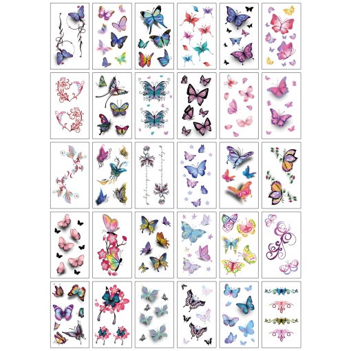 Временная татуировка "Butterfly" 3D, 5.7x9.7 см, в ассортименте