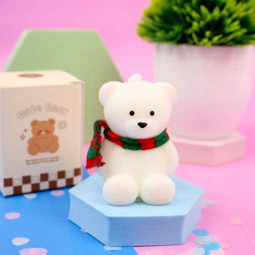 Свеча-арома "Bear" белый оптом