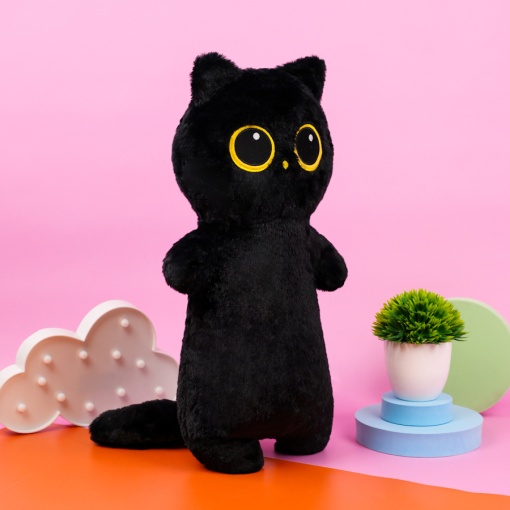 Мягкая игрушка "Глазастый котик" черный, 65 см