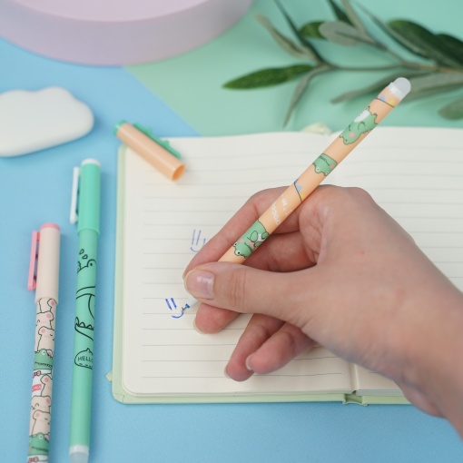 Ручка со стирающимися чернилами и стирашка "Динозавры" 