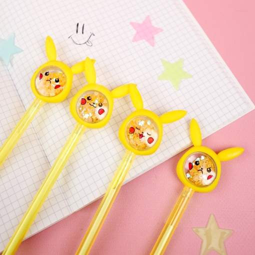 Ручка "Pika-Pika" с блестками (черный)