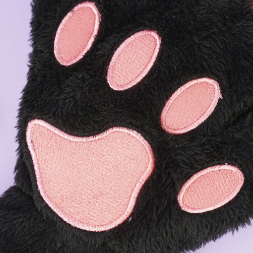 Перчатки без пальцев "Кошачьи лапки" черный