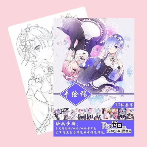 Набор раскрасок "Re:zero" №1, А4, 10 шт.