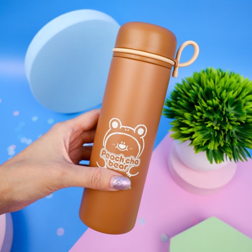 Термос "Peach cha bear" №8399 коричневый, 280 мл. оптом