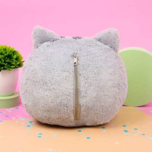 Мягкая игрушка-подушка "Кот" серый, 30 см