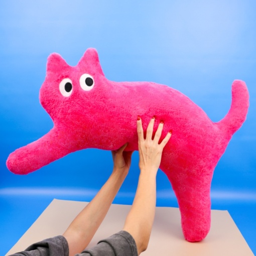 Мягкая игрушка-подушка "Кошечка Мяу" ярко-розовый, 100 см
