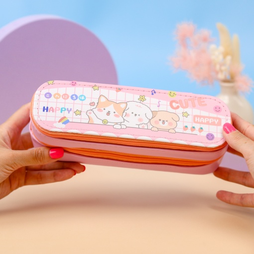 Пенал "Happy Cute" розовый