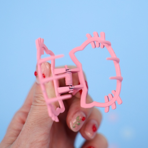 Заколка-крабик для волос "Kt", розовый