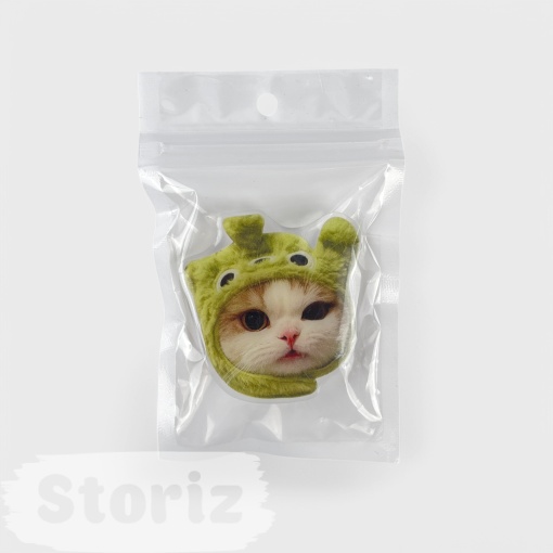 PopSocket "Котик" в зеленой шапочке